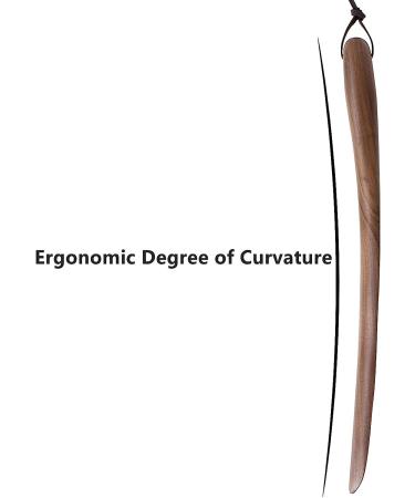 Muso Wood 15in Shoe Horn Long Handle for Seniors, Men, Women, Kids, Pregnancy - Walnut Wooden Shoehorn - Ergonomic Design - Buy Online on GoSupps.com