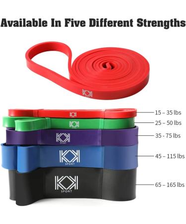 KK Resistance Bands - Red 15-35 lbs - Pull Up & Stretch Bands for Home Gym, Yoga & Physical Therapy - Buy Online on GoSupps.com