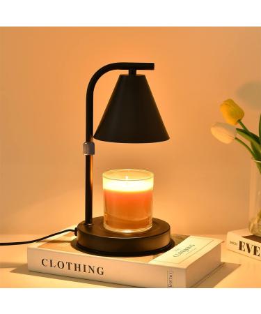 Candle warmer lamp with timer candles Dimmable candlelight warm lamp height adjustable candle holder fragrance candle fragrance lamp wax warmer with 2 light bulbs for spa aromatherapy home office bedroom