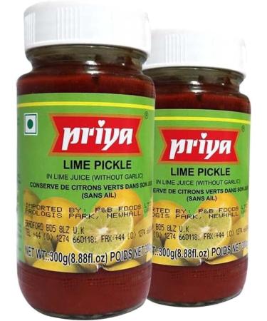 Seelans Superstore Priya Lime Pickle |Indian Origin |Popular Indian Condiment |with Great Flavor | Delicious with Poppadums| Spicy & Sour | Vegan |300g Pack of 2 - Buy Online on GoSupps.com
