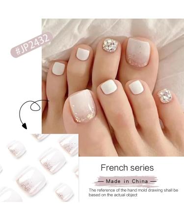 Short False Toenails Press On Toenails-Shiny Artificial Toenails Full Cover Toe Nails Nails Supplies for DIY Nails Decor White Artificial Toenails-Shiny Press On Toenails Full Cover False Toenails - Buy Online on GoSupps.com