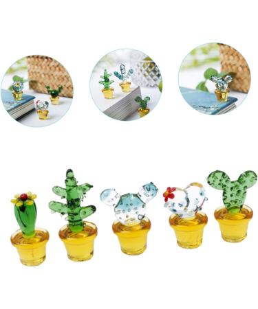 Zerodeko Car Toys 5 Pcs Cactus Decoration Cactus Figurine Vitroleros Para Mini Ornament Steam Cleaner Glass Sculpture Glass Cactus Decor Mini Figurine Crafts Car Glasses Soda Lime Glass - Buy Online on GoSupps.com