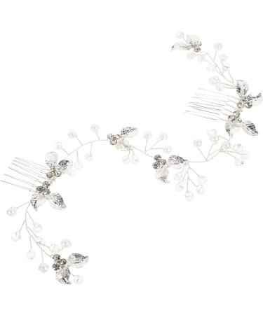 Beaupretty the wig bridal hair flower head bridesmaid hair crystal European and American crystal bride hair clips headgear the side wedding plastic pearl bride crystal hair Comb - Buy Online on GoSupps.com