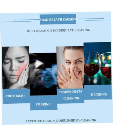 Premium Tongue Cleaner Brush - Silicone Tongue Scraper & Toothbrush for Effective Oral Care - Blue - Buy Online on GoSupps.com