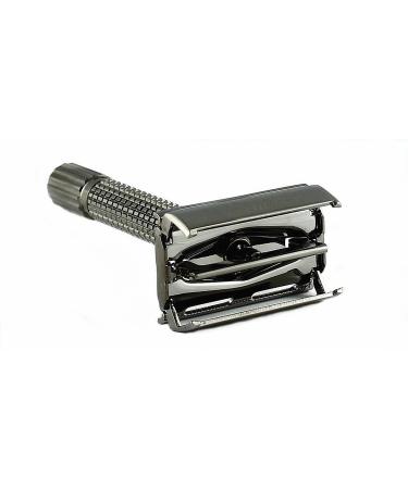 Edward London & Co Pearl Black Heavy Long Handle Double Edge Butterfly Safety Razor - Premium International Shipping - Buy Online on GoSupps.com