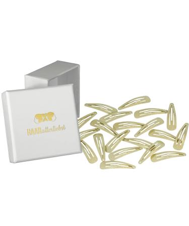 HAARallerliebst hair clips (20 pieces | shimmering gold | 5 cm) including box for storage (box colour: white)
