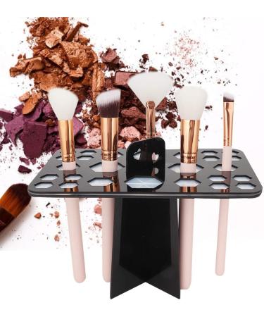 Buy 26-Hole Makeup Brush Dry Rack - Air Drying Holder for Cosmetics & Nail Brushes - Black - Buy Online on GoSupps.com