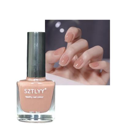 DMQ Nude Nail Polish Jelly Nude French Nail Polish Neutral Color Nail Varnish Long Lasting Chip Resistant & Quick Drying Nail Gel for DIY Nail Art Manicure at Home Salon 8ML(Nude) French Nude