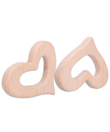 5Pcs DIY Heart Shaped Wooden Baby Teether Toys - Kids Toy Necklace Pendant Craft Accessory - Buy Online on GoSupps.com