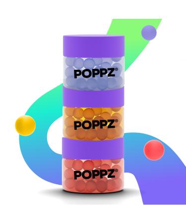 POPPZ Fruit Popping Boba Pearls for Bubble Tea Mix - Ready to Eat Fruit Popping Tapioca Pearls by Bubble Mania, 2 Pack (Strawberry, Mango, Passion Fruit, Green Apple)