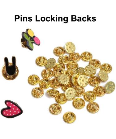 50PCS Brass Metal Pin Backs for Brooch Tie Hat Badge Insignia - Gold | Lapel Pin Backings - Buy Online on GoSupps.com
