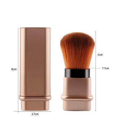 RN BEAUTY Retractable Kabuki Makeup Brushes - Golden | Professional Mineral Blending Buffing Brush with Cover - Buy Online on GoSupps.com