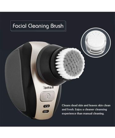 Men's 5-in-1 5D Electric Rotary Razor - Rechargeable Waterproof Five-Headed Beard & Hair Razor for Perfect Bald Look - Buy Online on GoSupps.com