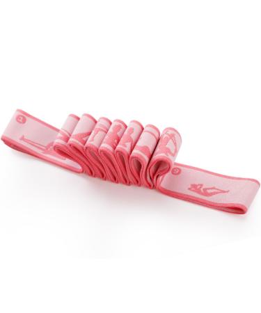 Stretching fitness band with loops stretch band fitness band Dehnband yoga belt yoga Stretching band stretch band loop tape shoulder saver yoga straps for stretching leg extensor (pink)