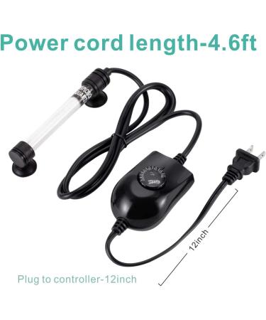 Hygger Mini Inline Quartz Glass Aquarium Heater 50W - Adjustable Submersible Betta Fish Tank Thermostat for 5-15 Gallon Tanks - Buy Online on GoSupps.com