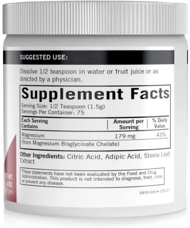 Kirkman Buffered Magnesium Bisglycinate Powder - 4 oz | Promotes Relaxation, Sleep & Muscle Health - Buy Online on GoSupps.com