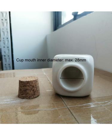 Porcelain Dappen Dish with Wooden Cap | Nail Art Acrylic Powder Tools | White Cube Style - Buy Online on GoSupps.com