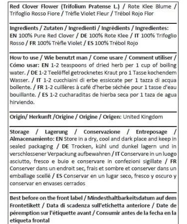 Herba Organica Fleur de Tr fle Rouge Tisane - Trifolium Pratense L - Red Clover Flower Tea (100g) - Buy Online on GoSupps.com