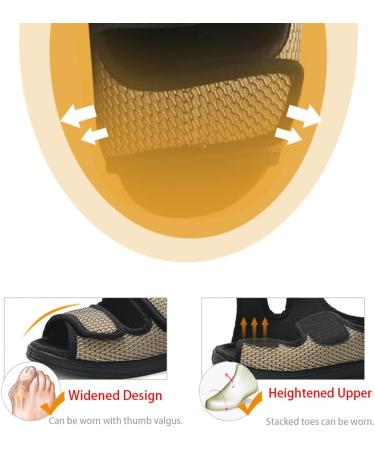 Men's Diabetic Shoes - Extra Wide Width Slippers & Walking Shoes with Adjustable Closure Arch Support for Swollen Feet & Plantar Fasciitis - Size 10 - Black - Buy Online on GoSupps.com