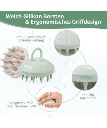 Scalp Massage Brush Set 100% Silicone Hair Washing & Growth Brush for Head Massage | 2 PCS Shampoo Massager for Wet & Dry Use - Buy Online on GoSupps.com