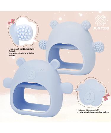 Bite Ring Baby - Blue & Pink | Safe Teething Toys for Infants | International Shipping Available - Buy Online on GoSupps.com