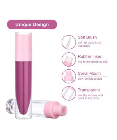 10Pcs CAIYA 8ml Empty Lip Gloss Tubes with Rubber Stoppers - Pink - DIY Lip Balm Bottles for Beauty Makeup - Buy Online on GoSupps.com