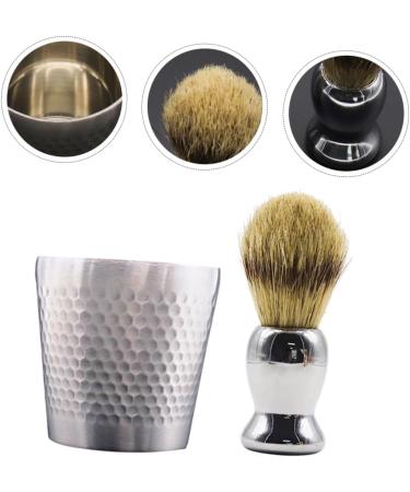 POPETPOP Beard Brush Set & Shaving Bowl - 2 Pcs Fiber Wool | Premium Grooming Tool for Men - International Shipping - Buy Online on GoSupps.com