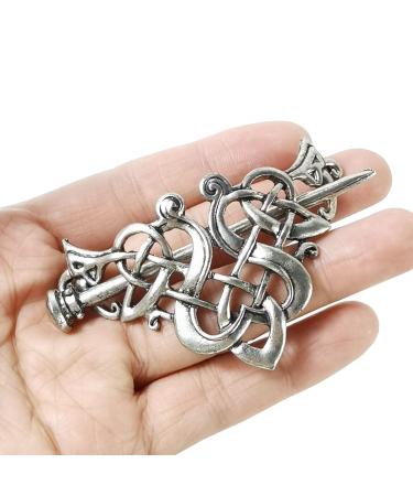 8PCS Viking Celtic Hair Clips Set - Retro Silver Hair Barrette for Women and Girls - Buy Online on GoSupps.com