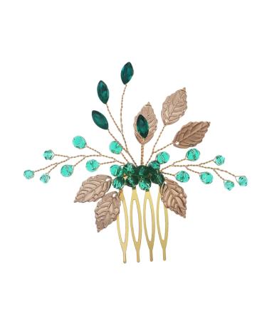 MAGICLULU Rhinestone Tuck Comb Bridal Hair Comb Leaf Hair Accessories Rhinestone Hair Accessories Leaf Hair Comb Hanfu Hair Accessories Chinese Hair Accessories Bridal Hair Accessories
