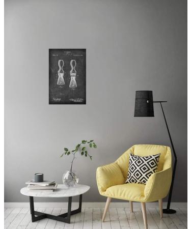 Buy ArtboxONE 75x50 cm Abstract Shaving Brush Patent Poster | Unique Barber Hair Art for Your Space - International Shipping Available - Buy Online on GoSupps.com