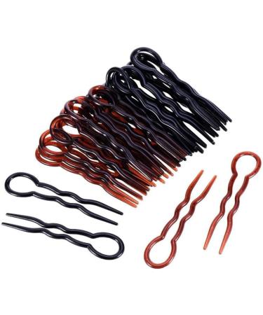 KINDOYO 20 Pieces Grip Hair Pins - Lady Hair Clips U shape Hair Stick Vintage Hairpins Braid Twist Styling Bobby Pins Hair Fork Pins Brown Brown *20 - Buy Online on GoSupps.com