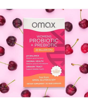 2 Pack Omax Prebiotics & Probiotics for Women | pH Balance Vaginal & Urinary Health | Vegan Organic Gluten Free - 60 Vege-Capsules - Buy Online on GoSupps.com