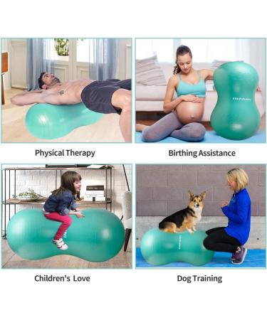 INPANY Peanut Ball - Anti Burst Exercise Ball for Labor, Birthing, Physical Therapy, Kids, Core Strength - Home & Gym Fitness with Pump - Green 39x20 - Buy Online on GoSupps.com