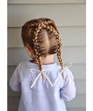 XFYUZR Women Bow Hair Clip Set - 10Pcs White Pink Ribbon Ponytail Holder for Girls - Buy Online on GoSupps.com