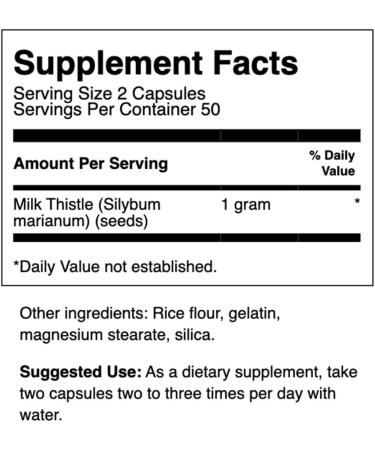 Swanson - Milk Thistle Liver Seed Extract 500 mg per Capsule 100 Capsules 1 count - Buy Online on GoSupps.com