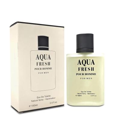 Aqua Fresh Sensual Woody Fragrance for Men | Long Lasting Cologne Aromatic Scent Eau de Parfum Natural Spray - Great Holiday Gift 3.4 Fl Oz/100 Ml