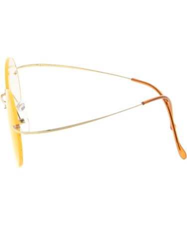 CessBlu Rimless Anti Blue Ray Titanium Round Glasses for Men & Women - Stylish Reading Eyewear Gold 0.0 x - Buy Online on GoSupps.com