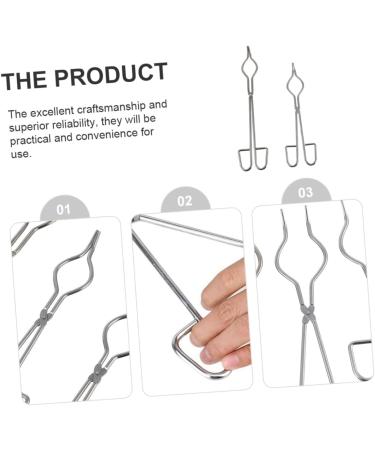 Exceart 2-Pack Beaker Clamp & Ticker Tongs - Stainless Steel Laboratory Brackets for Chemical Deliveries & Cremation - Buy Online on GoSupps.com