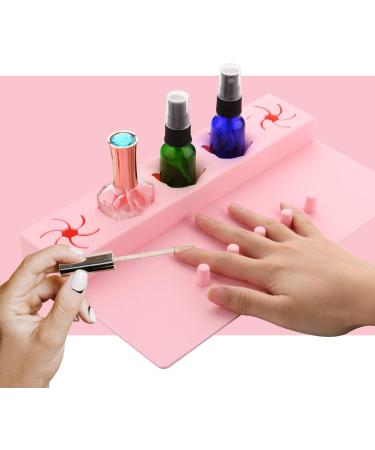 Beautyflier Soft Silicone Nail Polish Bottle Holder Nail Polish Organizer Nail Station for Salon Home DIY Manicure Tools Nail Art (Pink) - Buy Online on GoSupps.com