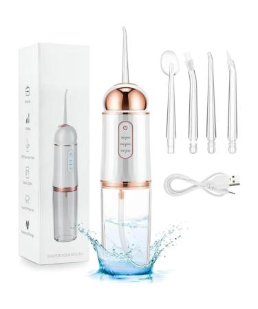 Water Dental Flosser Teeth Pick Portable Mini Oral Irrigator Teeth Cleaner Rechargeable Power Dental Flosser Picks 4 Tips 3 Modes IPX7 Waterproof Teeth Cleaning for Home Travel