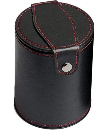 Black PU Leather Dice Cup Set with Storage Compartment, Red Felt Lined + 5 Transparent Dice (Blue) - Gift Boxed - Buy Online on GoSupps.com