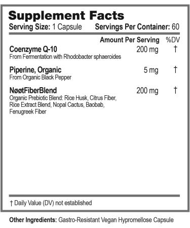 NOOT CoQ10 200mg - High Absorption-Coenzyme-Q10 Antioxidant for Heart and Cognitive Health and Immune Support Energy Production Ubiquinone Vegan Coq 10 Supplement Nootropic 60 Capsules - Buy Online on GoSupps.com