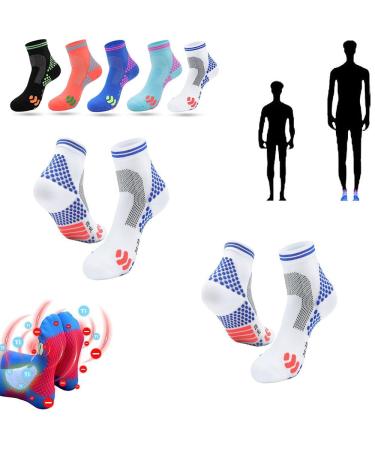 Pssgll HIGHERSOCKS 2023 Far Infrared Schorl Titanium Ion Heightening Booster Socks Tourmaline Slimming Health Sock Breathable Comfort Tourmaline Socks for Women&Men (2PCS White Large) 2pcs White Large
