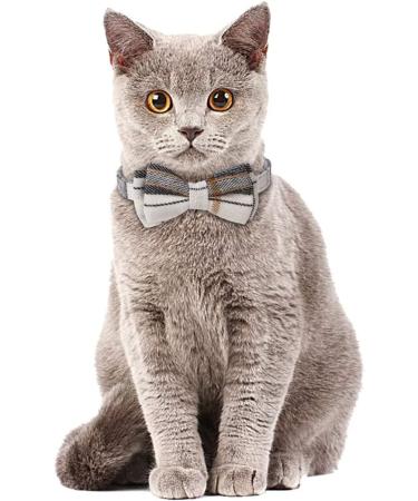 Faleela Breakaway Cat Collar with Bells - 2 Pack | Beige Bow + Bandana | Adjustable for Cats & Small Dogs - Buy Online on GoSupps.com