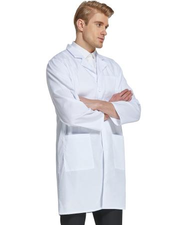 VOGRYE Unisex Professional Lab Coat - Long Sleeve White, Size Medium - Buy Online on GoSupps.com