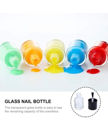 Solustre 15Pcs 5ml Refillable Empty Nail Polish Bottles with Brush - Transparent Glass Nail Art Containers for DIY Manicure - Buy Online on GoSupps.com