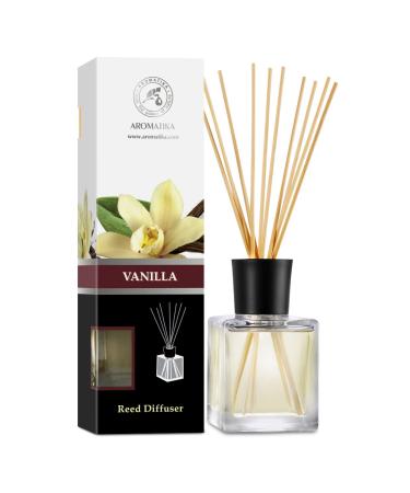 Room fragrance vanilla 200ml - room fragrance diffuser with natural essential vanilla oil with rattan sticks - Best room air freshener for home - office - spa - aromatherapy