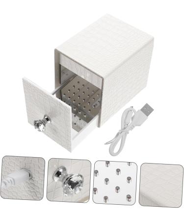 minkissy Nail Polish Storage Nail Art Tool Nail Tools Manicure Tools Para U as Nail Stuff Organizer Chic Nail Bits Holder Nail Grinding Bits Container White Acrylic Shell Drill 12x8.5cm White - Buy Online on GoSupps.com