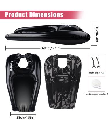 Inflatable Hair Washing Basin for Home Sink - Portable Shampoo Bowl for Bedridden, Handicapped, Kids, Seniors, Pregnant, Wheelchair Users - Black - Buy Online on GoSupps.com