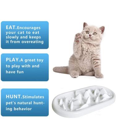 Interactive Slow Feeder Cat Bowl - HICOMIE Pet Fun Bowl for Stress-Free Eating, Prevents Obesity and Improves Digestion - White Fish Design - Buy Online on GoSupps.com